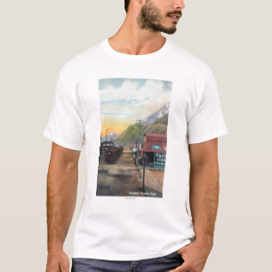 View of Broadway & Railroad CarsSkagway, AK T-Shirt