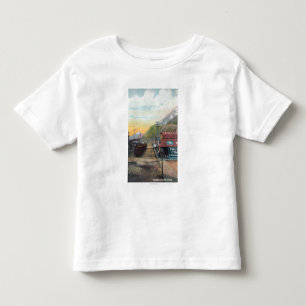 View of Broadway & Railroad CarsSkagway, AK Toddler T-shirt