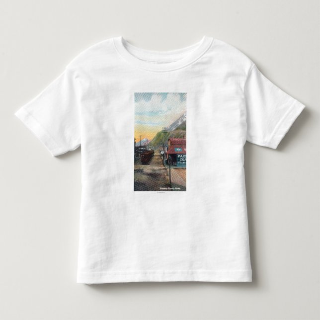 View of Broadway & Railroad CarsSkagway, AK Toddler T-shirt (Front)