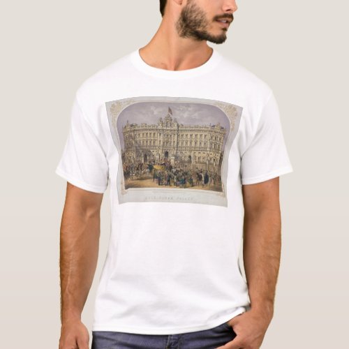 View of Buckingham Palace with a Crowd Outside T_Shirt