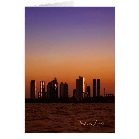 View of Buenos Aires at sunset Cards (Front)