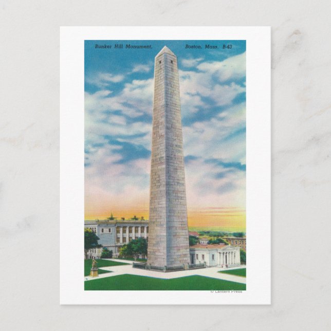 View of Bunker Hill Monument Postcard (Front)