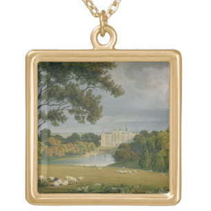 View of Burghley House, seat of the Marquis of Exe Gold Plated Necklace