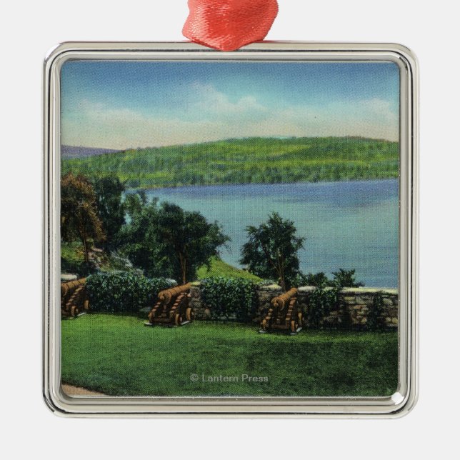 View of Cannons and the South Wall Metal Ornament (Front)