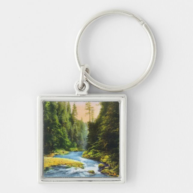 View of Capilano Suspension Bridge # 2 Keychain (Front)