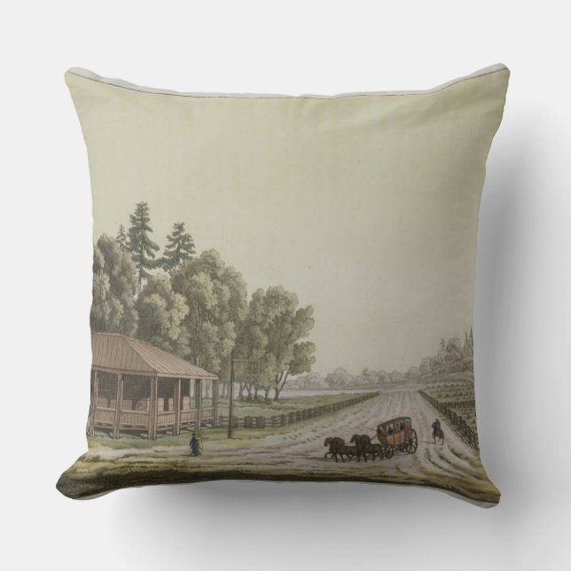 View of Capitol Hill, Washington (colour engraving Throw Pillow (Front)