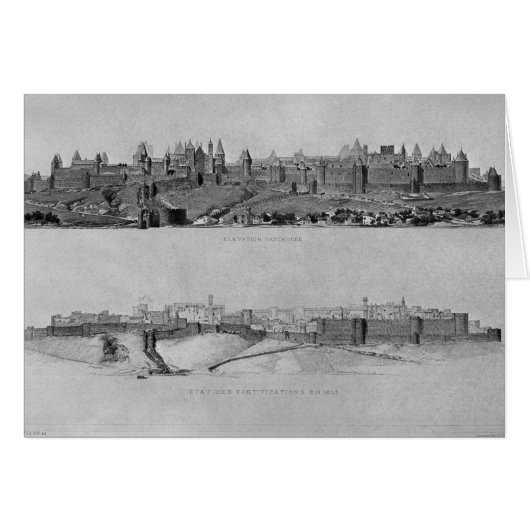 View of Carcassonne from the west side Cards (Front Horizontal)