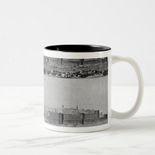 View of Carcassonne from the west side Two-Tone Coffee Mug