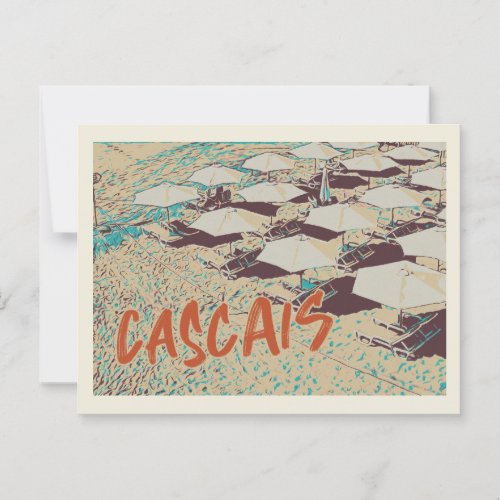 View of Cascais beach  Portugal Postcard