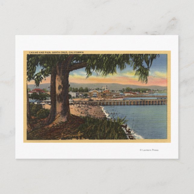 View of Casino & Pier from a Distance Postcard (Front)