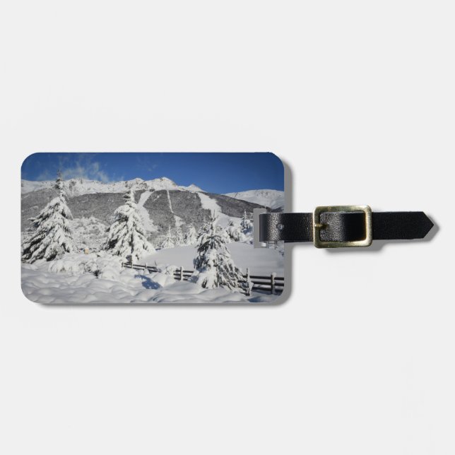View Of Catedral Ski Resort In Bariloche Luggage Tag (Front Horizontal)