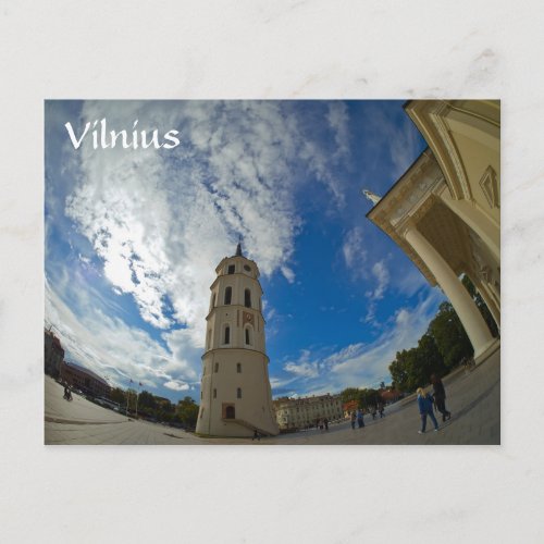 View of Cathedral Basilica Vilnius Lithuania Postcard