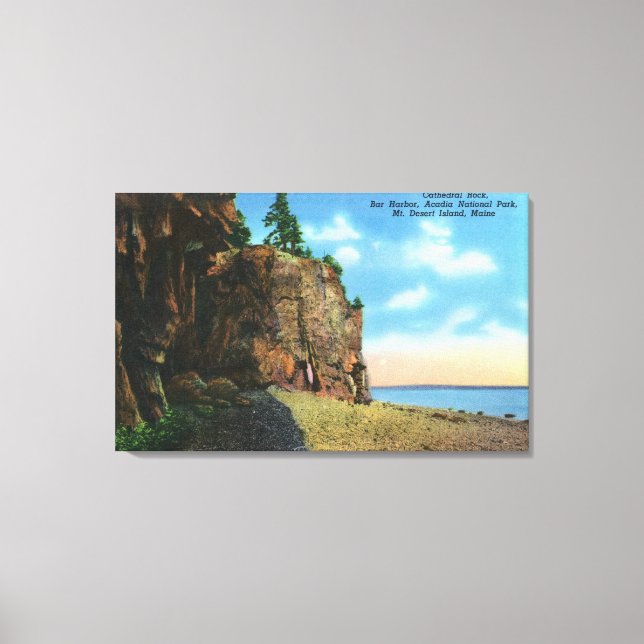 View of Cathedral Rock, Bar Harbor Canvas Print (Front)