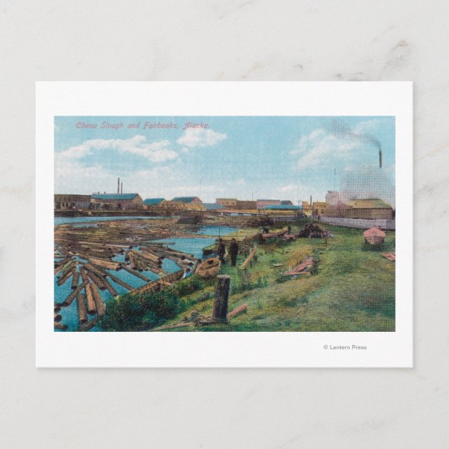 View of Chena Slough from the City Postcard (Front)