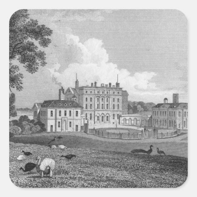 View of Chevening Place, engraved by S. Lacy Square Sticker (Front)