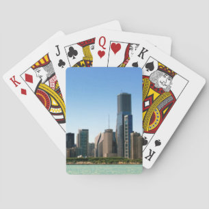 View of Chicago skyline by Lake Michigan Poker Cards