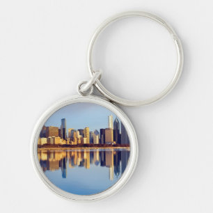 View of Chicago skyline with reflection Keychain