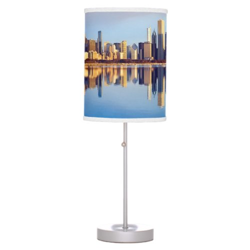 View of Chicago skyline with reflection Table Lamp