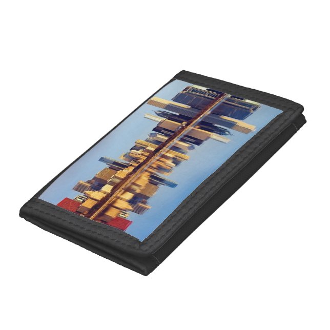 View of Chicago skyline with reflection Tri-fold Wallet (Bottom)
