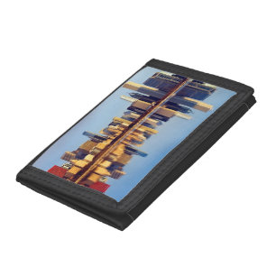 View of Chicago skyline with reflection Trifold Wallet