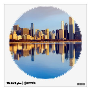 View of Chicago skyline with reflection Wall Sticker