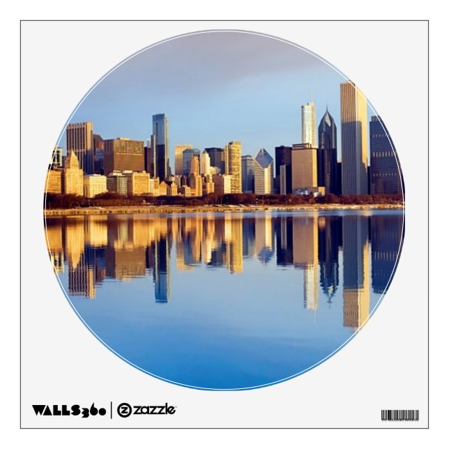 View of Chicago skyline with reflection Wall Sticker (Front)