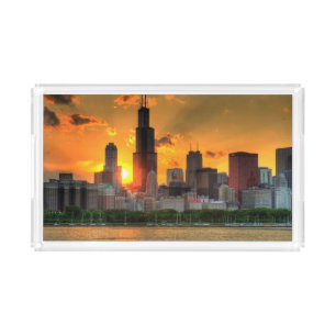 View of Chicago's skyline from  Adler Acrylic Tray