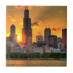 View of Chicago's skyline from Adler Ceramic Tile