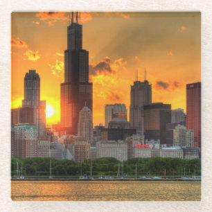 View of Chicago's skyline from Adler Glass Coaster