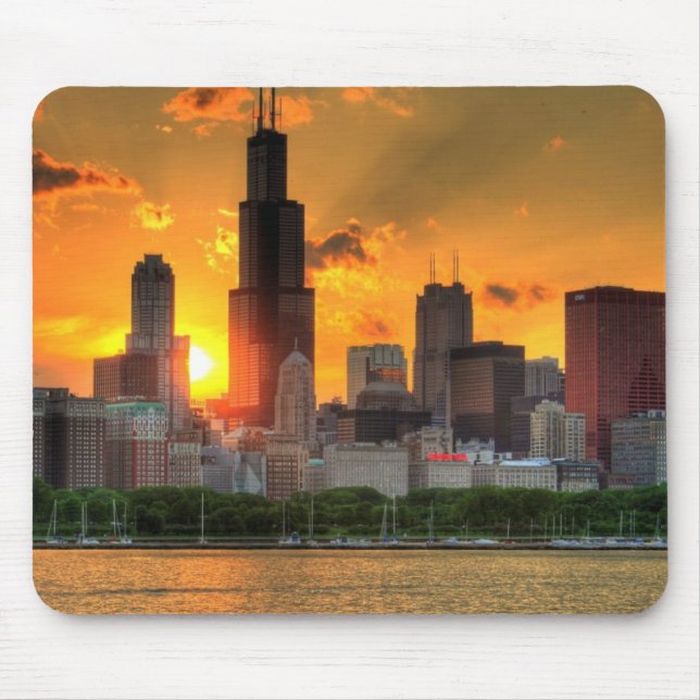 View of Chicago's skyline from  Adler Mouse Pad (Front)