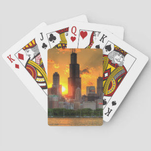 View of Chicago's skyline from  Adler Poker Cards