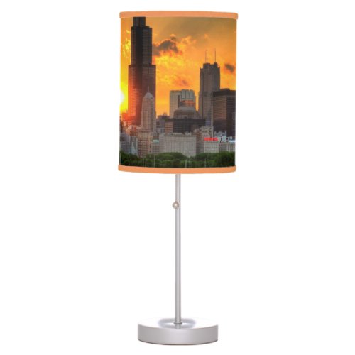 View of Chicagos skyline from  Adler Table Lamp