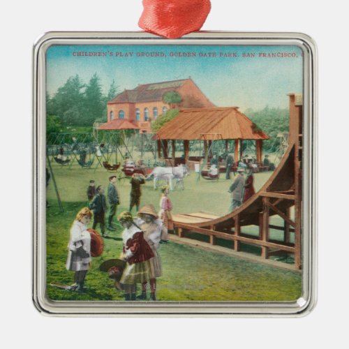 View of Childrens Playground Metal Ornament