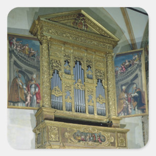 View of church organ, c.1590 square sticker