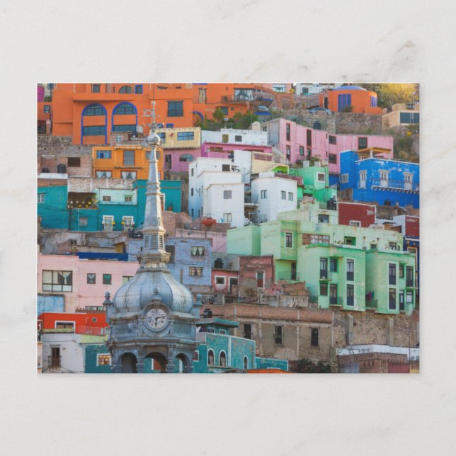 View of city buildings postcard (Front)