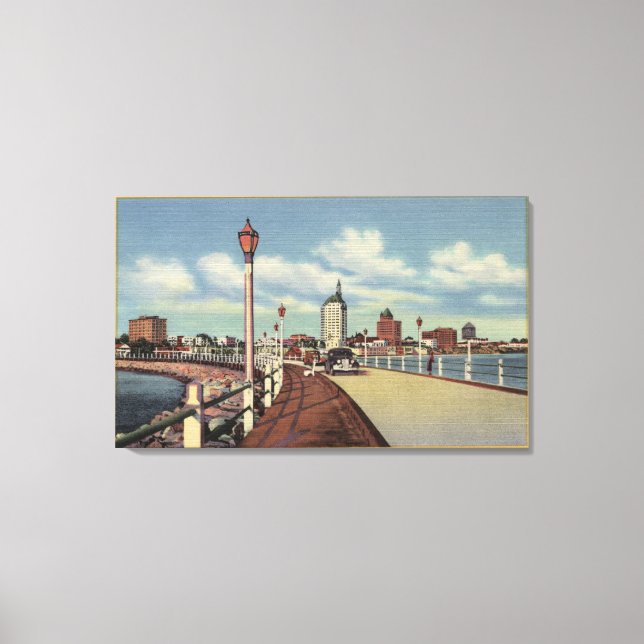 View of City from Rainbow Pier Canvas Print (Front)