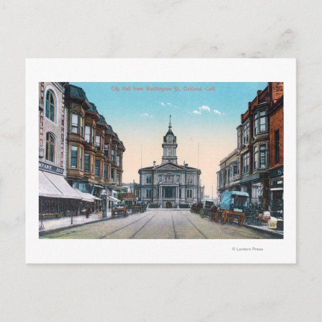 View of City Hall Bldg from Washington St Postcard (Front)