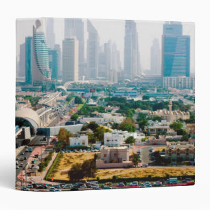 View of city metro line and skyscrapers 3 ring binder
