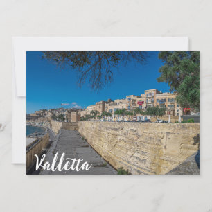 View of city wall and harbor in Valletta