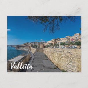 View of city wall and harbor in Valletta Postcard