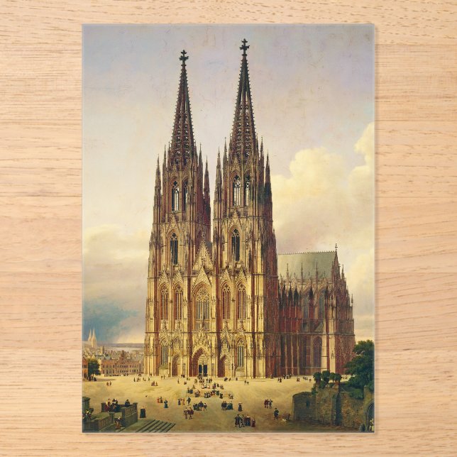 View of Cologne Cathedral Gothic majesty Acrylic Invitations (Front)