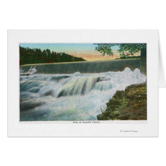 View of Dam at Ausable Chasm Cards (Front Horizontal)