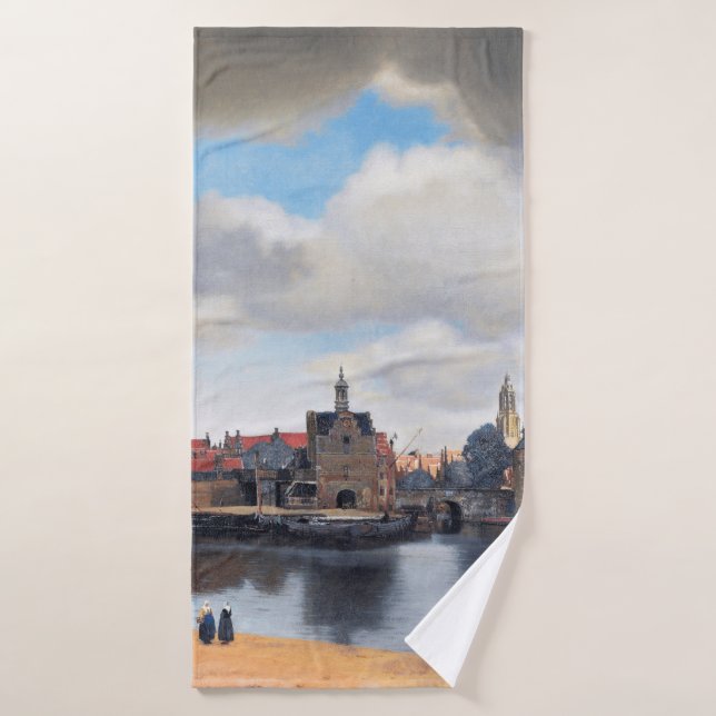 View of Delft, Johannes Vermeer, 1659-1660 Bath Towel (Bath Towel)