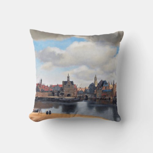 View of Delft Johannes Vermeer 1659_1660 Throw Pillow