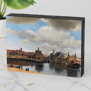 View of Delft-Johannes Vermeer Wooden Box Sign
