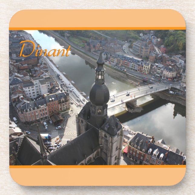 View of Dinant and River Meuse, Belgium Beverage Coaster (Front)