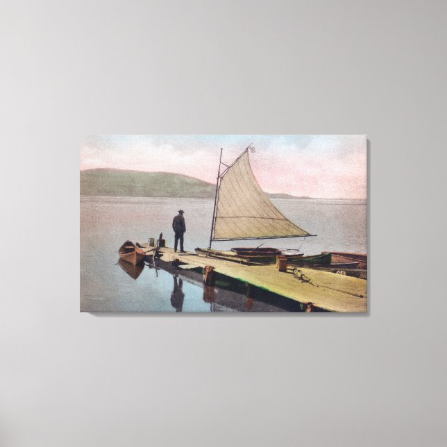 View of Docked Sailboat at Utah LakeProvo, UT Canvas Print (Front)