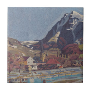 View of Dolný Kubín by Arnold Peter Weisz Ceramic Tile