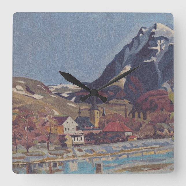 View of Dolný Kubín by Arnold Peter Weisz Square Wall Clock (Front)