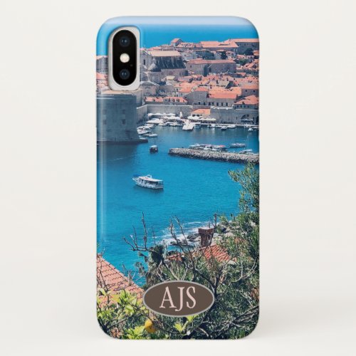 View of Dubrovnik Harbour Croatia iPhone X Case